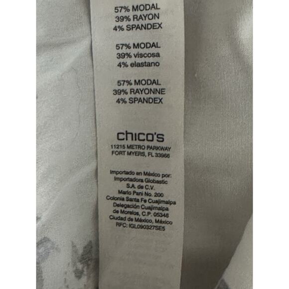 Chico Women's Long Sleeve Blouse Size (0) Paisley Collard Blouse - Picture 14 of 16